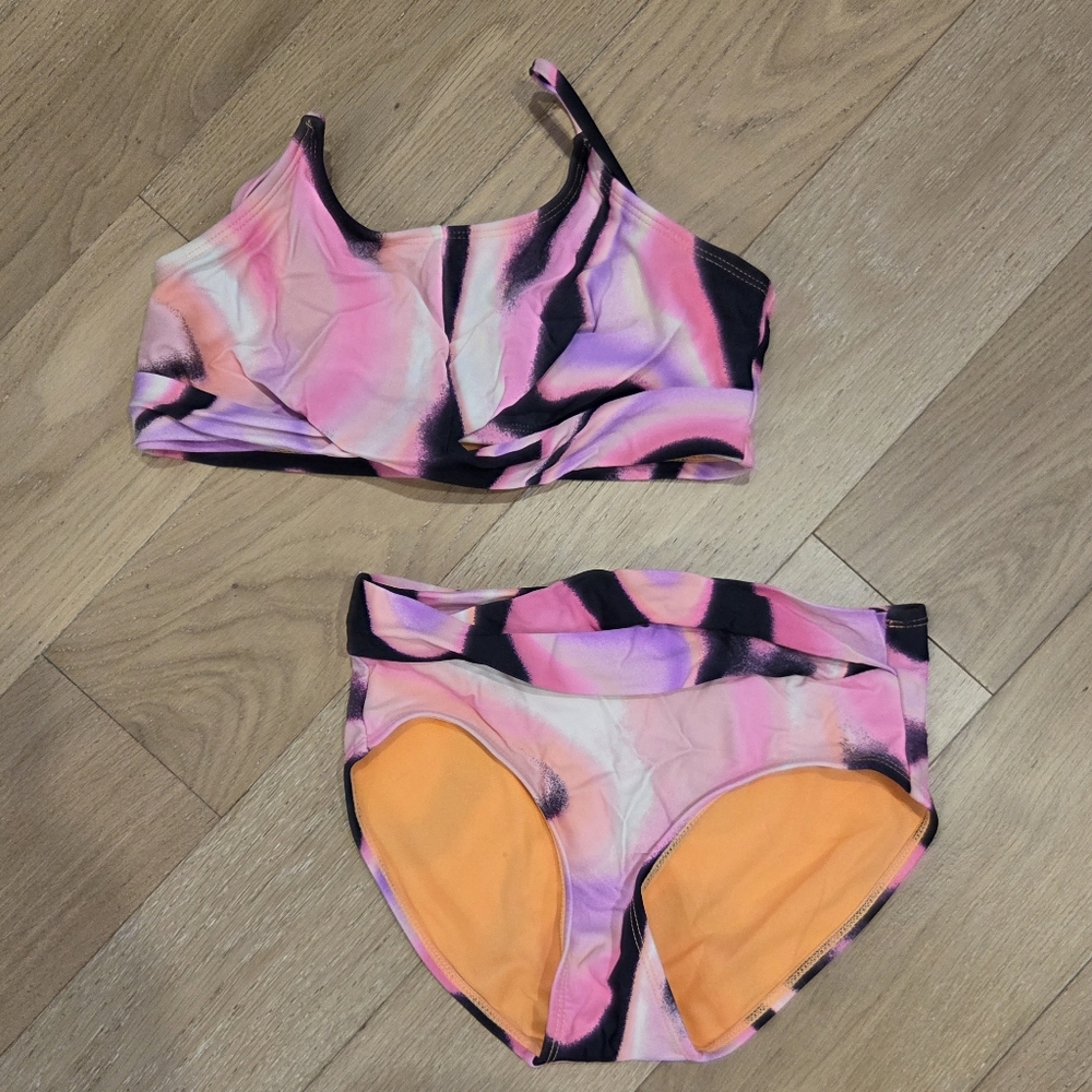 JUSTICE | Pink Swirl Two-Piece Swim Set Bikini